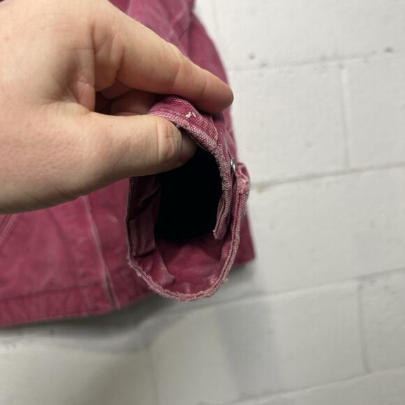 Y2K Carhartt Sherpa-Lined Detroit Jacket “Raspberry” WJ097 - Picture 11 of 16